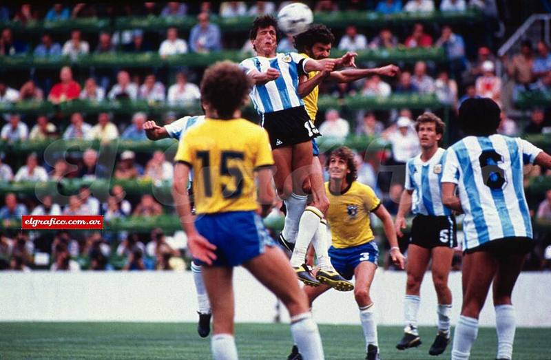 Two players challenging for a header