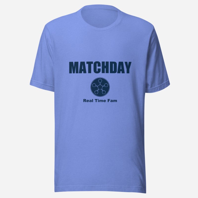 RealTimeFam Matchday Tee Heather Columbia Blue