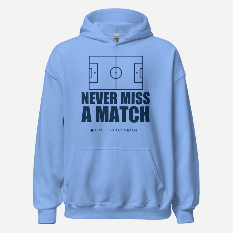 RealTimeFam Never Miss A Match Matchday Hoodie in Carolina Blue