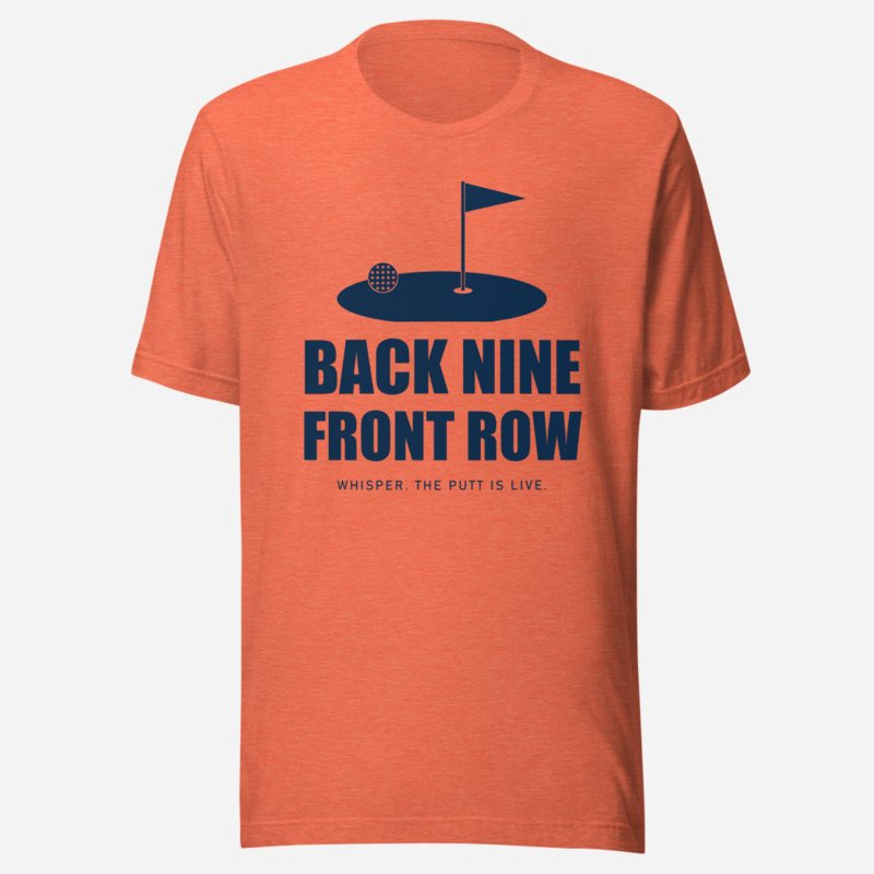 RealTimeFam Back Nine, Front Row Game Night Tee in Heather Orange