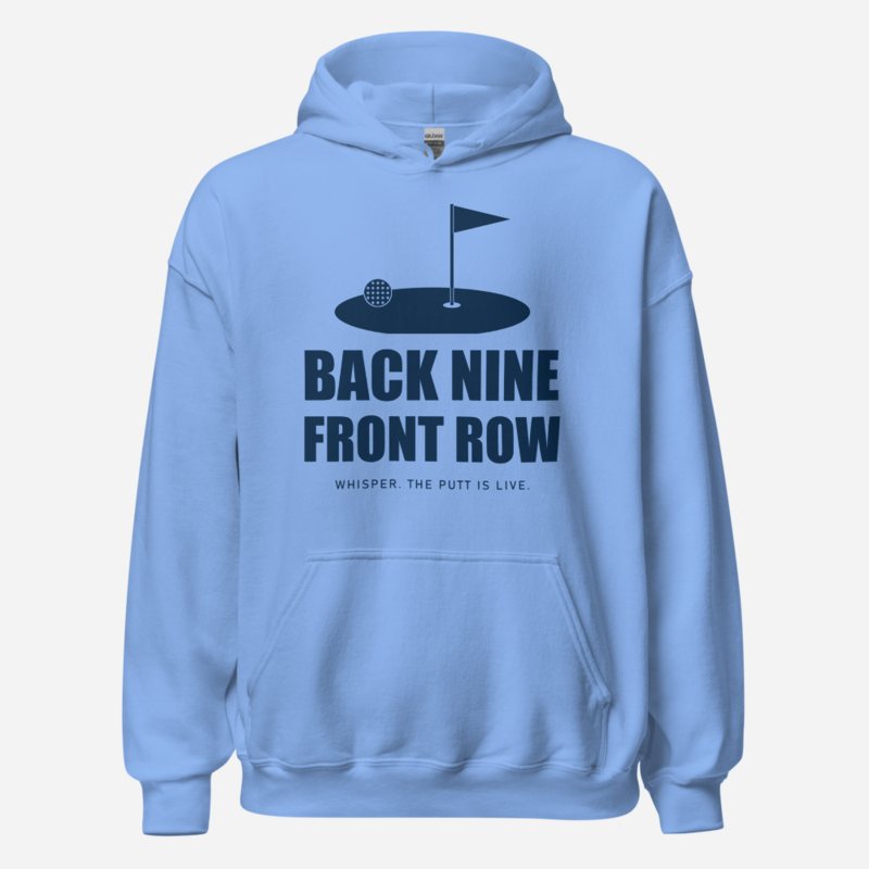 RealTimeFam Back Nine, Front Row Game Night Hoodie in Carolina Blue