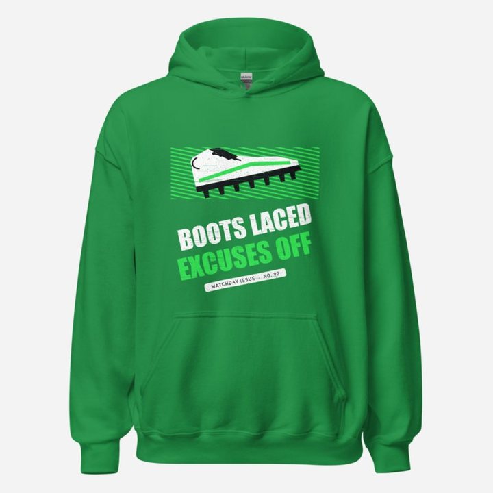 RealTimeFam Boots Laced Excuses Off Fan Zone Hoodie in Irish Green