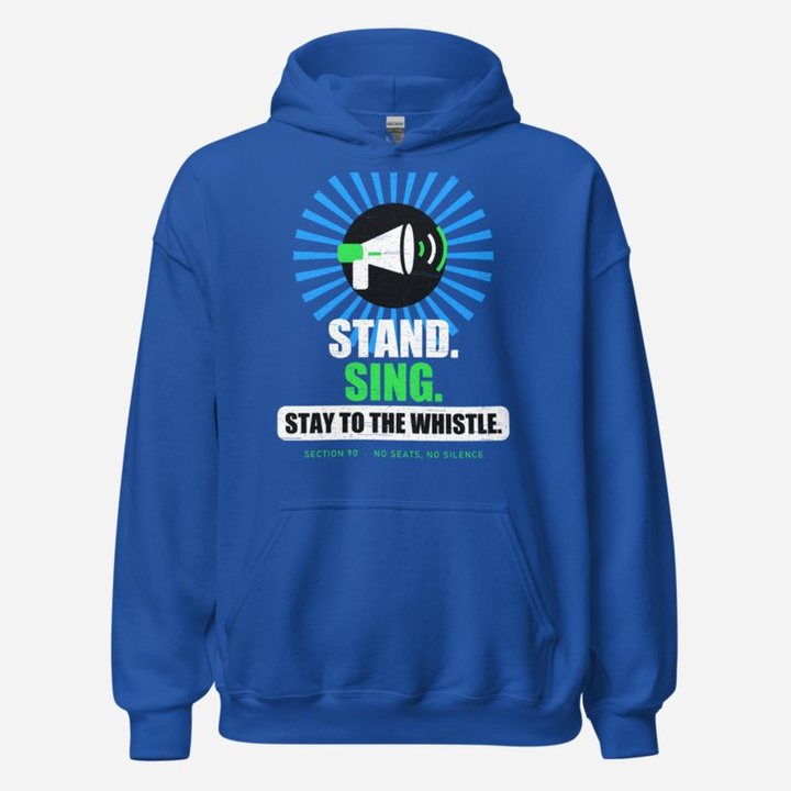 RealTimeFam Stand Sing Stay Fan Zone Hoodie in Royal