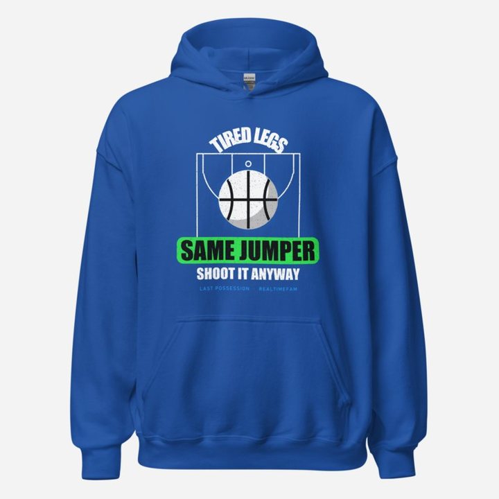 RealTimeFam Tired Legs Same Jumper Fan Zone Hoodie in Royal