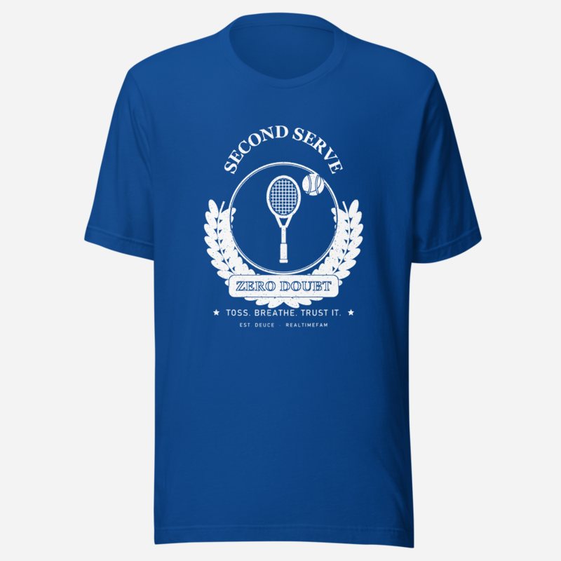 RealTimeFam Second Serve Zero Doubt Fan Zone Tee in True Royal