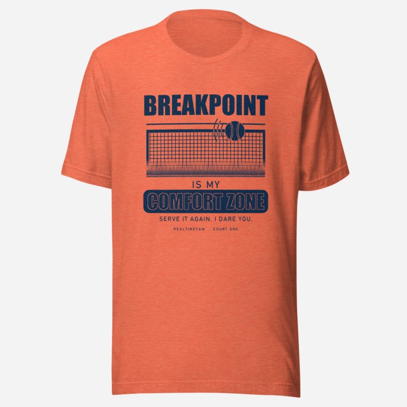 RealTimeFam Breakpoint Comfort Zone Fan Zone Tee in Heather Orange