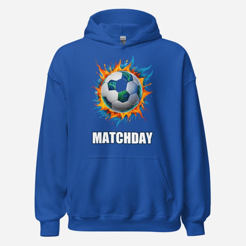 RealTimeFam Matchday Ball Fire Hoodie Royal