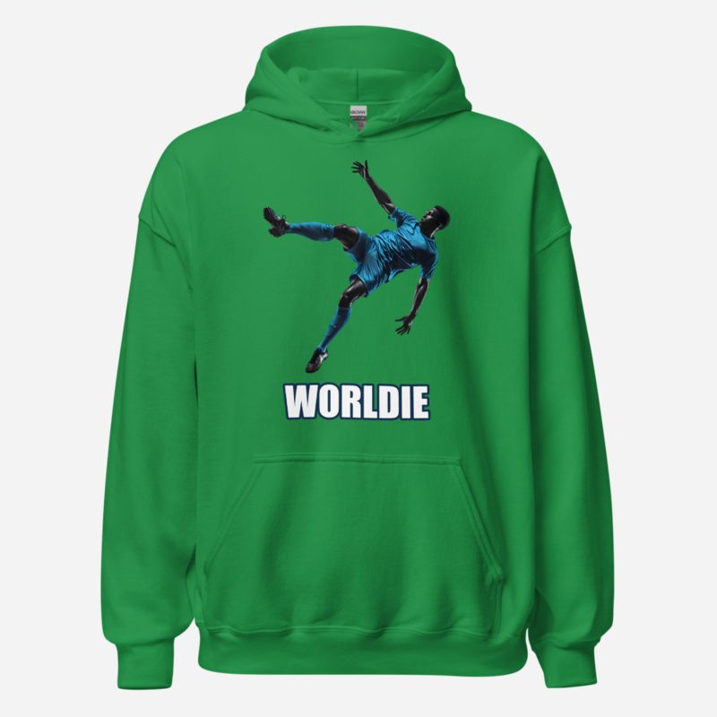 RealTimeFam Worldie Bicycle Kick Hoodie in Irish Green