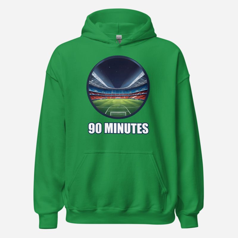 RealTimeFam 90 Minutes Stadium Hoodie in Irish Green